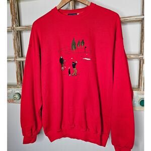 Vintage Golf Embroidered Sweatshirt Concept Leisurerwear Men's Size Large